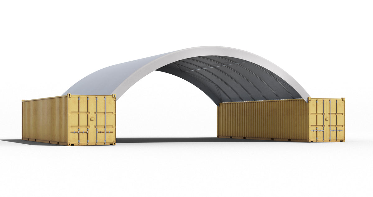 Inside to inside mounted 12m container shelter, single stack