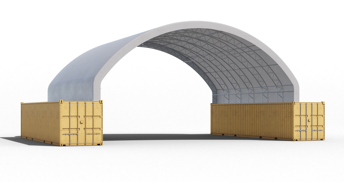 Inside to inside mounted 14m Truss container shelter, single stack