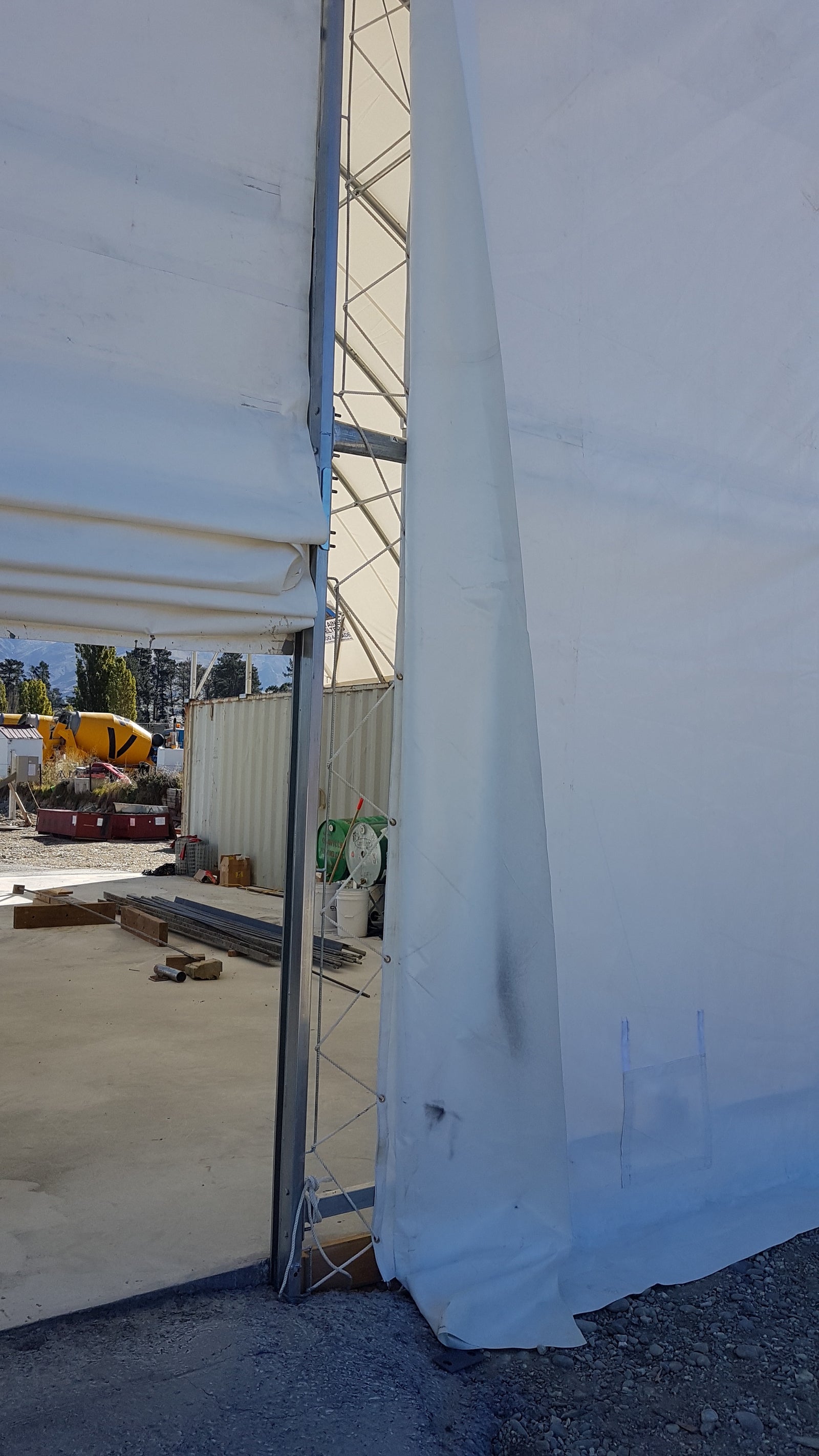 Earlier Container Shelters end wall edge fixing system