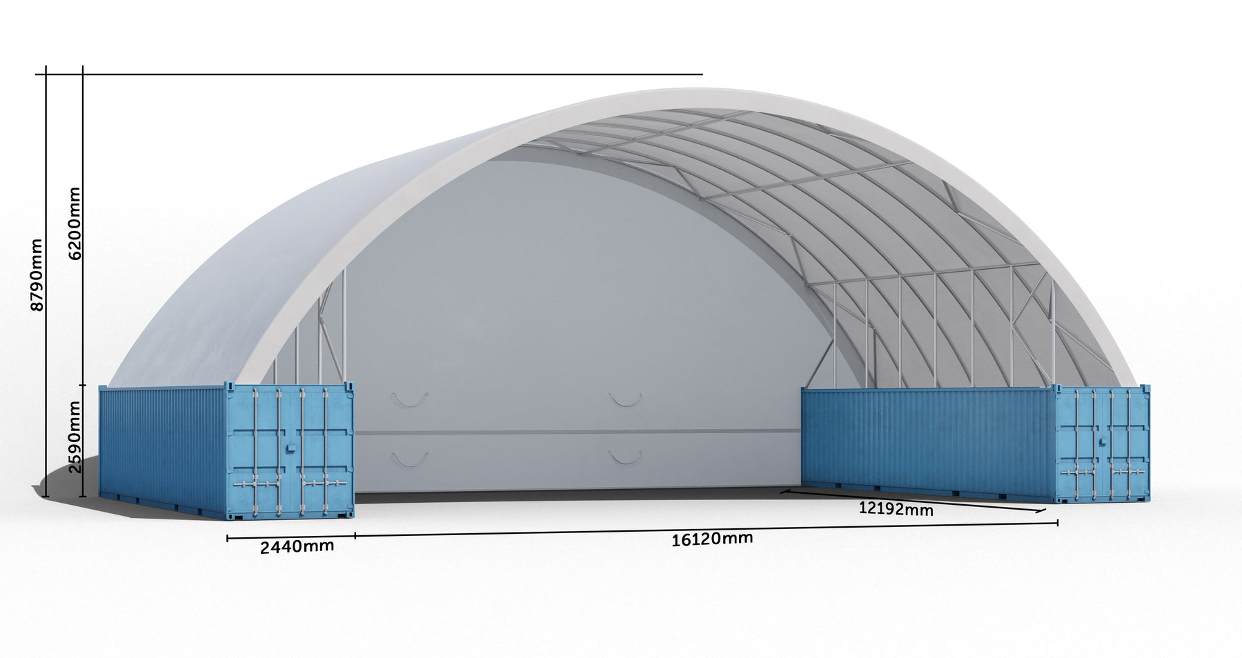 Big Bertha measured container shelter render