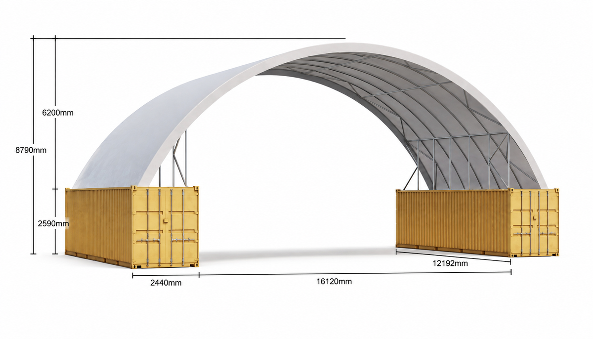 Big Bertha measured container shelter render