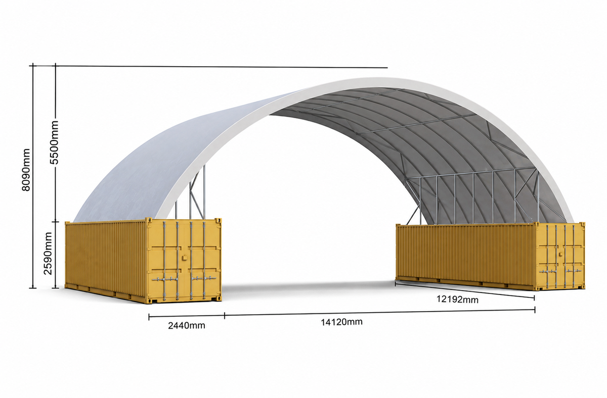 Lil' Bertha container shelter render
