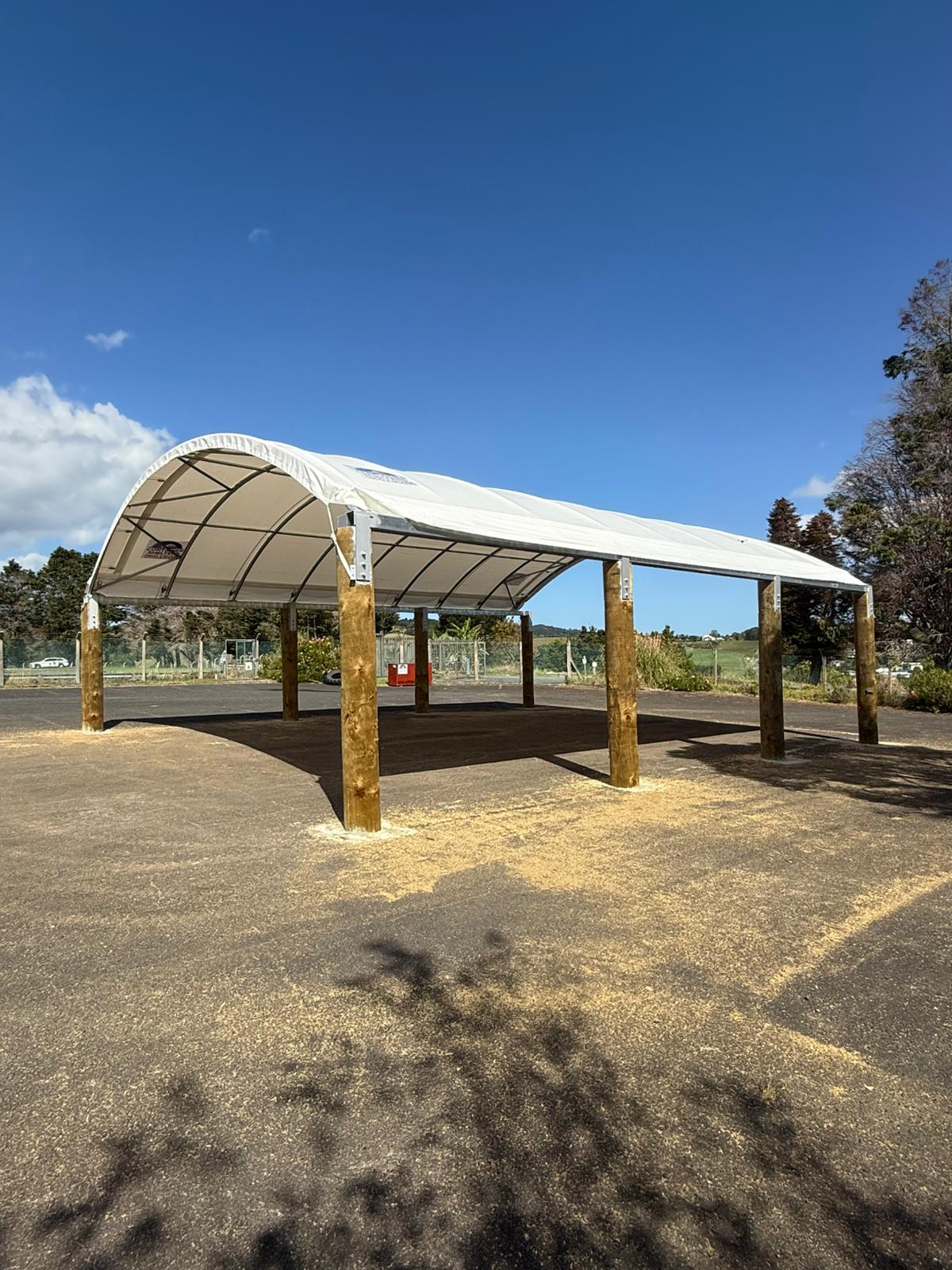 10m container shelter on elevated poles at the New Zealand Police training facility in Whangārei