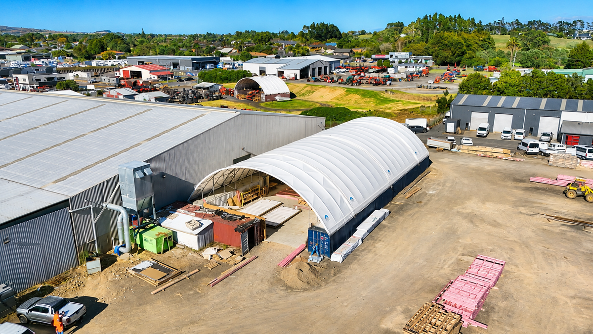 36 metre Lil' Bertha container shelter for VIP Frame and Truss in Auckland